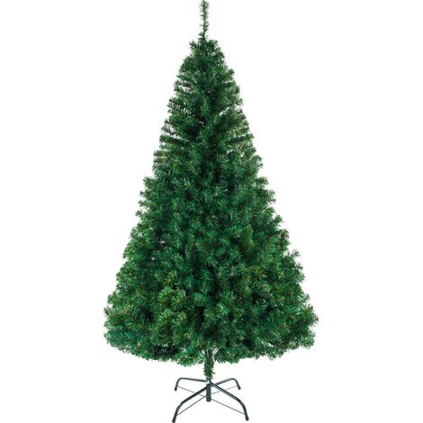 Sapin de Noël artificiel de 243 cm avec 1138 branches, avec support en métal robuste, pour décoration de fête à domicile (1/5)