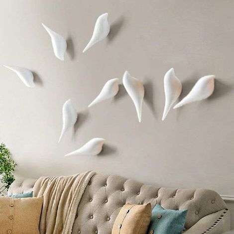 Lot de crochets muraux oiseaux, patères en bois, cintres muraux style Art Déco (1/3)