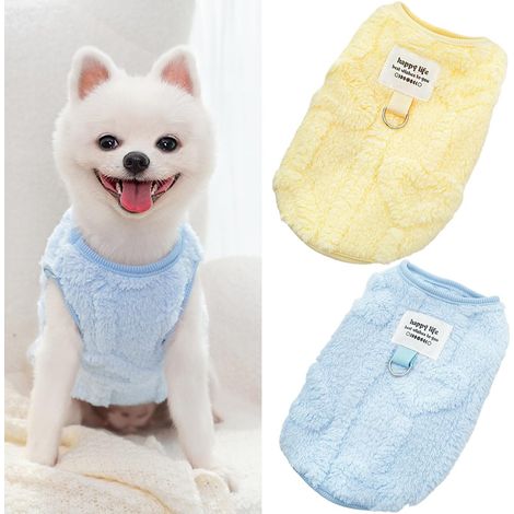 Veste Polaire sans Manches pour Chien et Chat Gilet Chaud d'Hiver avec Anneau de Laisse pour Petit Chien Chiot (1/5)
