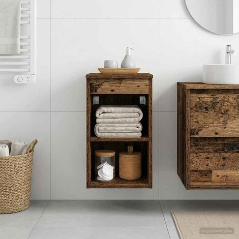 Gabinete de baño intermedio Madera envejecida 30 x 44,5 x 50 cm