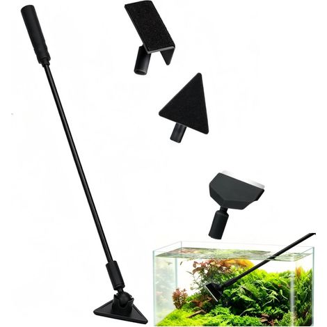 Kit Nettoyage Aquarium 3 en 1 - 1 Pièce - Fibre de Carbone - Racloir 180° - Bacs Poissons - 26,8 cm (1/5)