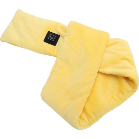 Tour de cou chauffant en fibre de carbone, 3 niveaux de chauffage, écharpe chauffante, chauffe-cou, coussin chauffant électrique jaune (1/5)
