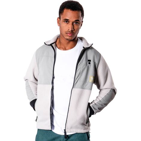 Veste en polaire sherpa STIER M gris clair