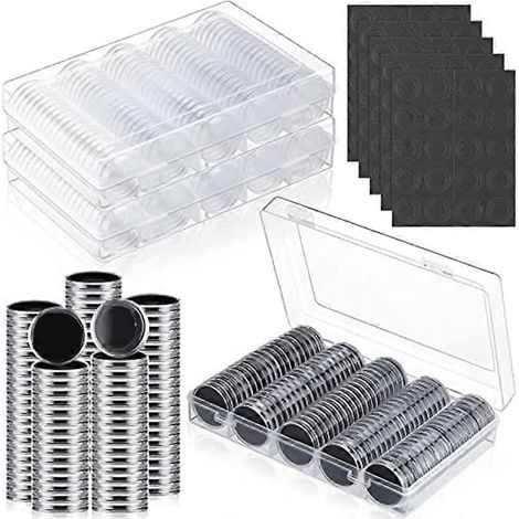 300 capsules pour pièces de monnaie de 30 mm avec joint de protection (17/19/21,5/25/27/30 mm) (1/5)