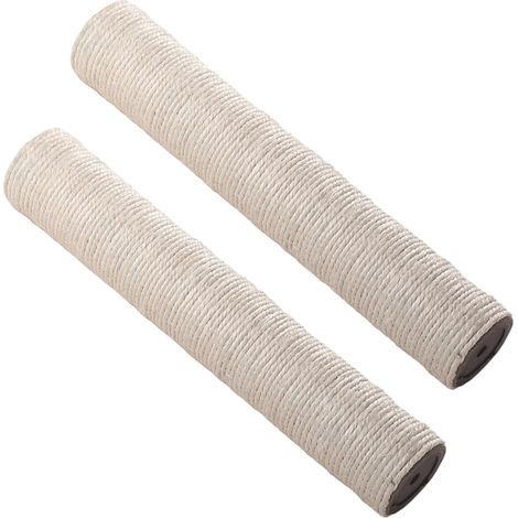 Tiragraffi per gatti bianco 7 x 7 x 38 cm, 2 pilastri in sisal, accessorio per unghie di gatto, accessori per cuccia per gatti (1/5)