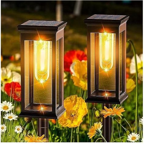 Lampe Solaire Exterieur - IP65 - 800 mAh - Allumage Automatique - Pour Allée Jardin Extérieur - Lot de 2 (1/5)