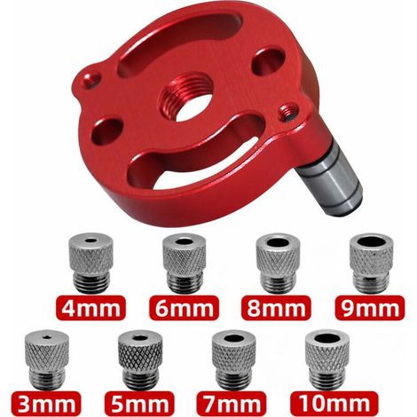 Kit de gabarit de perçage vertical auto-centrant 3/4/5/6/7/8/9/10 mm, bagues de perçage, perforatrice droite pour le travail du bois, outil de positionnement de gabarit de positionnement