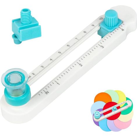 Coupe Papier Perforatrice Angle Arrondi,Coupe Angle Arrondi Papier Rotatif à 360° Pour Couper des Papiers Ronds d'un Diamètre de 2 à 20 CM, Comprend 1 Coupe Anneau et 1 Lame de Rechange (1/5)