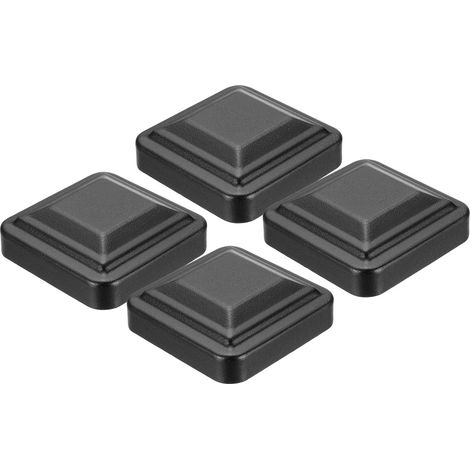 4Pcs Caps Pour Poteaux De Clôture, 2.8" x 2.8" Couverture Carrée Lourde En Aluminium Pour Poteaux En Métal Ou Bois Pour Clôture Terrasse Boîte Aux Lettres Patio, Noir (1/5)