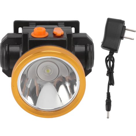 Lampe frontale LED rechargeable étanche 3 vitesses réglables pour chasse camping pêche, prise US 100-240V (1/5)