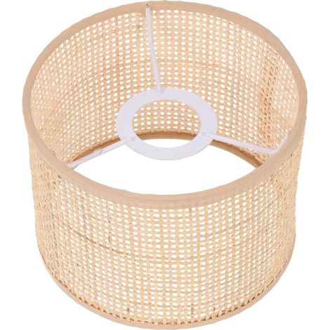 1 Abat-jour rotin tressé,transparent,détachable,forme tonneau,lampe table lustre (1/5)