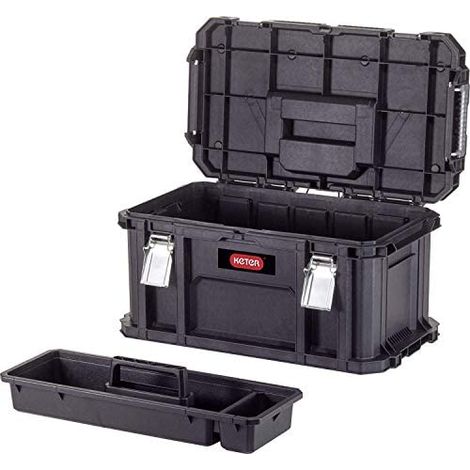 Keter Connect tool - Cassetta degli attrezzi, colore nero e rosso, 54 x 31,2 x 27,5 cm