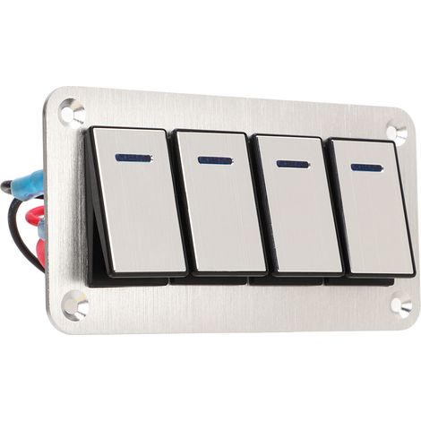 Panneau de commande central à 4 interrupteurs en alliage d'aluminium pour voiture ou yacht (1/5)