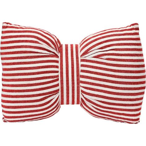 Kitchen Goods Cuscino Natalizio Fiocco Rosso e Bianco - 60x40 cm