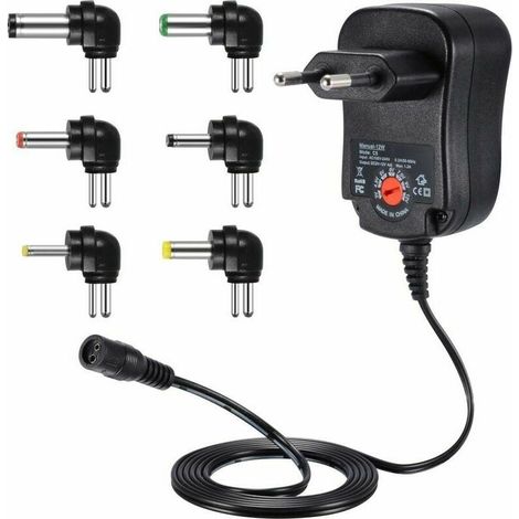 Adaptateur secteur universel 12 W (3 V, 4,5 V, 5 V, 6 V, 7,5 V, 9 V et 12 V), chargeur/adaptateur secteur 220 V CC pour (1/5)