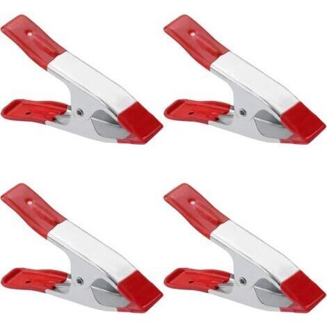FENOPLASTICAPinces à ressort en métal robustes, pinces multi-usages pour camping, bâches, travaux manuels, 14 cm, lot de 4 (1/4)