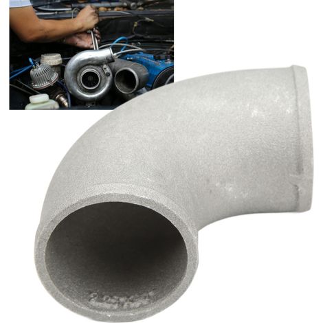 Raccord coudé en aluminium moulé de 2,25 pouces (57 mm) de diamètre extérieur à 90 degrés pour les raccords de tuyauterie d'intercooler turbo automobile et les modifications de coude (TU-LZG225) (1/5)