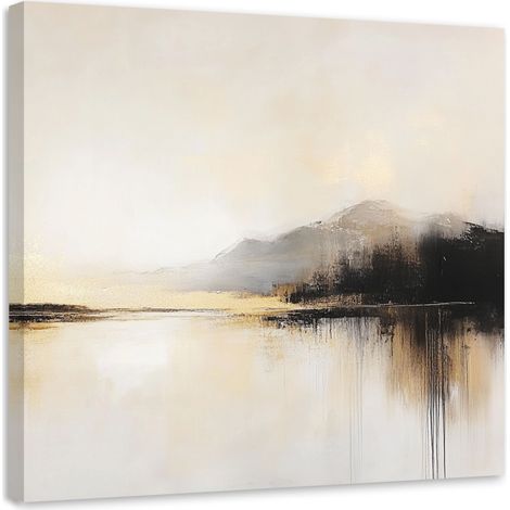 Tableau déco Abstraction beige 40x40 (1/5)