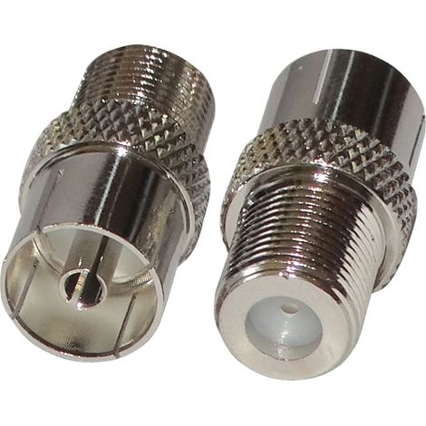 AERZETIX: 2x Connecteur prise adaptateur fiche F femelle - antenne TV 9,5mm femelle
