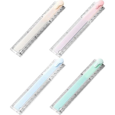 Lot de 4 règles pliantes en plastique de 30 cm pour le dessin géométrique, outils de mesure mathématique, instruments de dessin multifonctionnels pour la salle de classe et les élèves. (1/5)