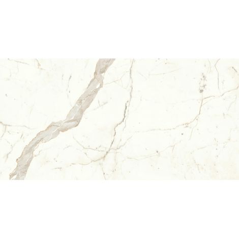 Carrelage effet Marbre Blanc Calacatta Prima 150x75x0,9 cm Silk Faventa - Sol et mur intérieur (vendu par carton de 2,25 m²) - RO'MA CARRELAGE