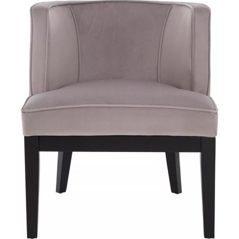Interiors by Premier Light Grey Velvet Chair, Supportive Backrest Lounge Chair, Easy to Clean Velvet Accent Chair, Space-Saving Small Chair (1/5)