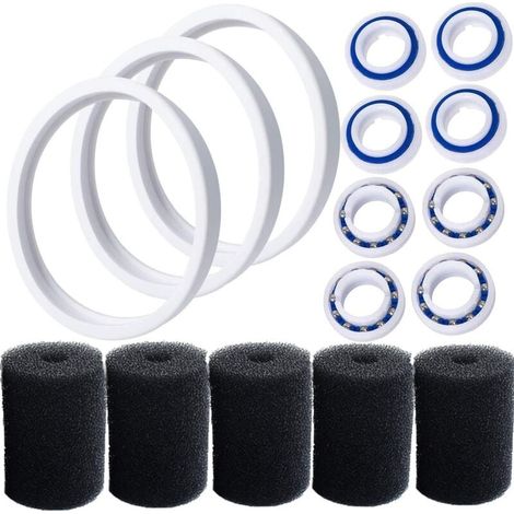 C10 Pneumatiques adaptables de rechange Compatible avec Polaris 180 280 360 380 Robot nettoyeur piscine avec C60 roulements à billes de roue et 9-100-3105 Épurateur de tuyau de balayage (1/4)