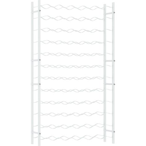 Portabottiglie per vino, scaffale portabottiglie per 72 bottiglie in metallo bianco DEC024336
