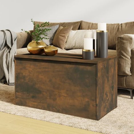 Coffre de rangement,Bac de rangement Chêne fumé 84x42x46 cm Bois d'ingénierie -BV89039 (1/5)
