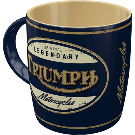 Mug Triumph Motorcycles en céramique bleu vintage 340 ml (1/2)