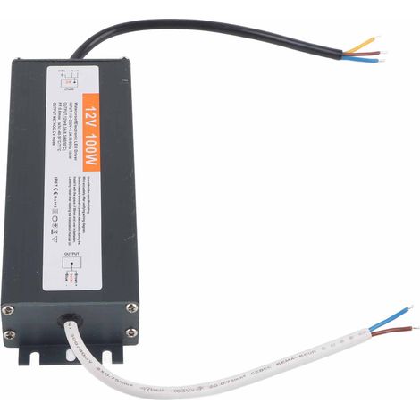 Alimentation LED 100W étanche IP67 ultra-mince AC/DC 110-250V vers 12V (1/5)