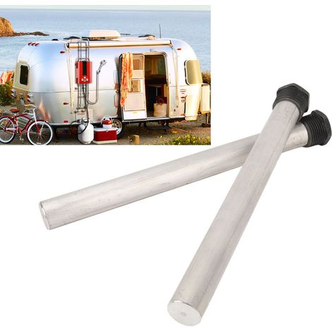 Lot de deux tiges d'anode en magnésium filetées NPT 3/4" avec capuchon de soudure noir pour chauffe-eau de camping-car, 21 x 235 mm. (1/5)