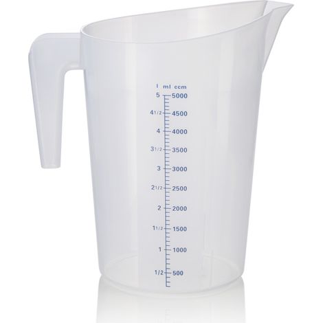 Pichet gradué Ø 22,5 cm 5 ltr graduation 100 ml polypropylène - Was Germany (1/2)