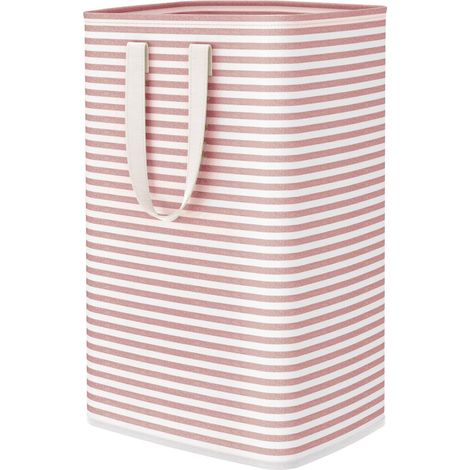 Panier à linge pliable 75L rose, avec poignées, pour chambre, salle de bain, buanderie. (1/5)