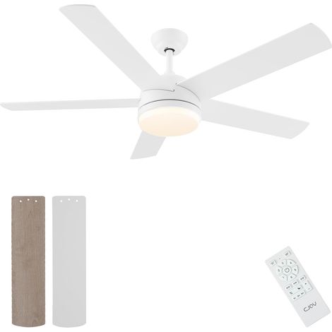 Ventilateur Plafond, 152cm Blanc/Bois Ventilateur Plafond Silencieux avec Lumiere et Telecommande, 6 Vitesses, 3CCT Dimmable, Minuterie, Réversible 5 Pales, Mode Veille, Pour Chambre/Salon/Maison (1/5)
