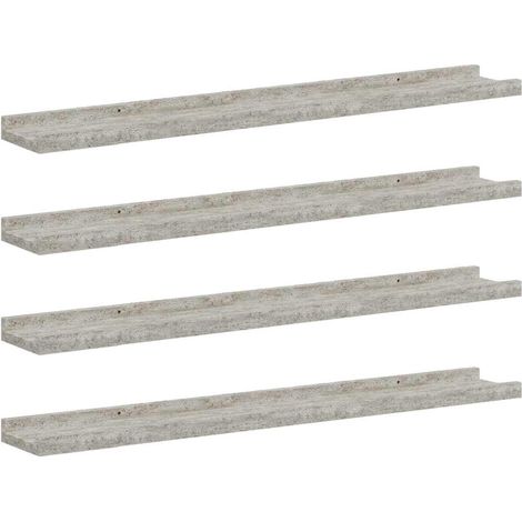Maison Exclusive - Wandregale 4 Stk. Betongrau 80x9x3 cm