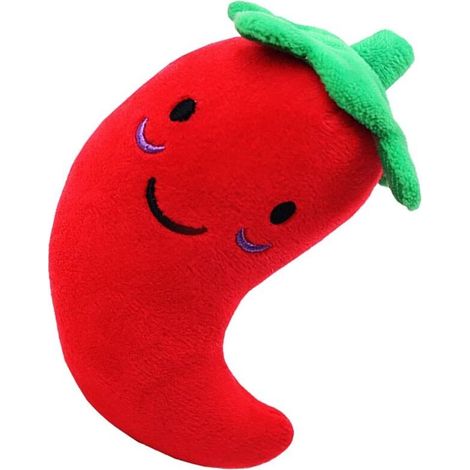 Jouet à mâcher pour chien en peluche piment rouge, adapté aux chiens de race moyenne à grande, soulage l'inconfort et l'anxiété liés à la poussée des dents (1 pièce). (1/5)