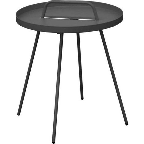 PROLOISIRS Table basse Flower - Acier - Grise (1/4)