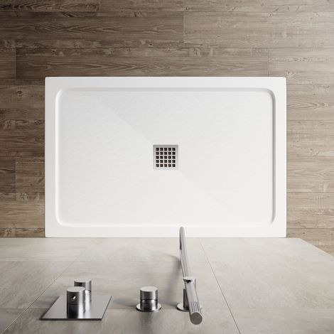 SONNI Quadratische Duschwanne Rutschfeste versenkte Duschwanne SMC Quick drain design 1200x900 mm (1/5)