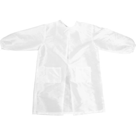 Tablier de Coiffeur à Manches Longues Blanc, avec Rangements (1/5)
