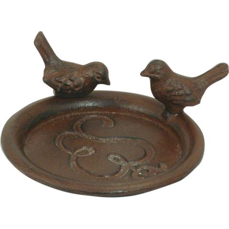 Bain d'oiseaux avec soucoupe en fonte
