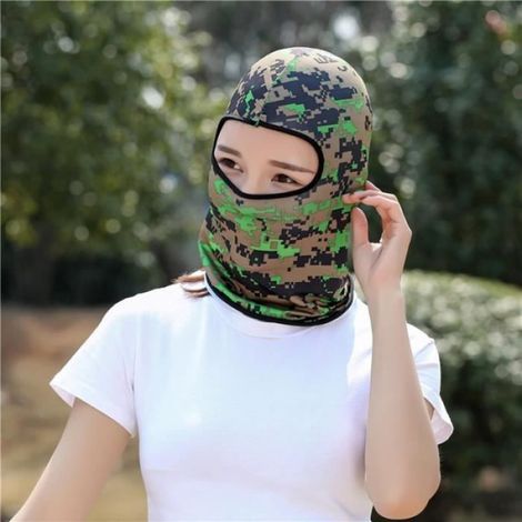 Couleur 2 Cagoule de Camouflage d'été pour hommes et femmes, foulard complet, masque de cou, couvre-tête, casquette de chasse tact (1/4)