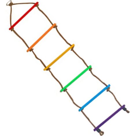 Échelle de corde d'escalade pour enfants, résistante et tissée multicouche, souple et colorée, accessoire d'entraînement pour la maison (1/4)