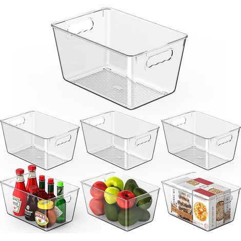 Set d'organisateurs pour réfrigérateur, organisateurs de cuisine, boîtes de rangement pour réfrigérateur, armoire, garde-manger, collations, boîtes (lot de 6, L(30x20x15 cm)) (1/5)