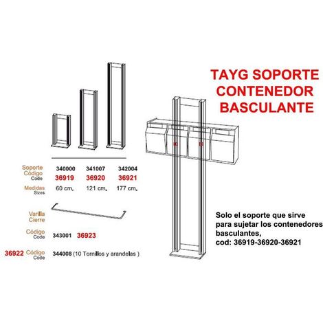 SOPORTE BASCULANTES 121 CM. - TAYG