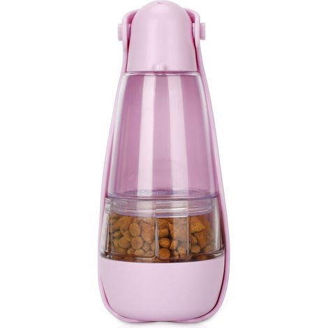 Bouteille d'eau pour chien, bol de voyage pour chien et bouteille d'eau, bouteille d'eau pour chien, bouteille d'eau de voyage portable pour chien avec bouton de verrouillage(macarons en poudre) (1/5)