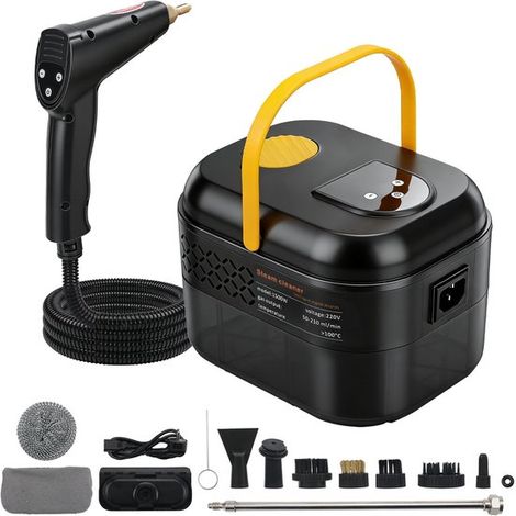 Nettoyeur vapeur, 2500 W, portatif haute pression, réservoir de 1400 ml, 3 brosses, 6 vitesses, sols/cuisines/fenêtres. (1/5)