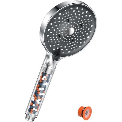 Pommeau de Duche,Pommeau de Douche Anti calcaire Grand (130mm de diamètre),Pommeau de Douche Haute Pression avec 6 types de jets,Chrome (1/5)