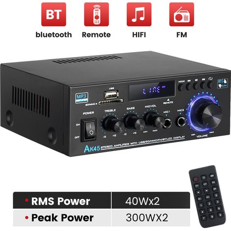 600W 2 Channel bluetooth Stereo Amplifier HIFI Audio Radio USB SD FM Digital Power Amplifier Car Home DC 12V, AC 240V