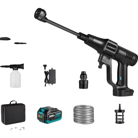 Pistolet à eau haute pression pour voiture, 200 bars, fonctionnant sur batterie, 1xEnsemble de Batteries (1/2)